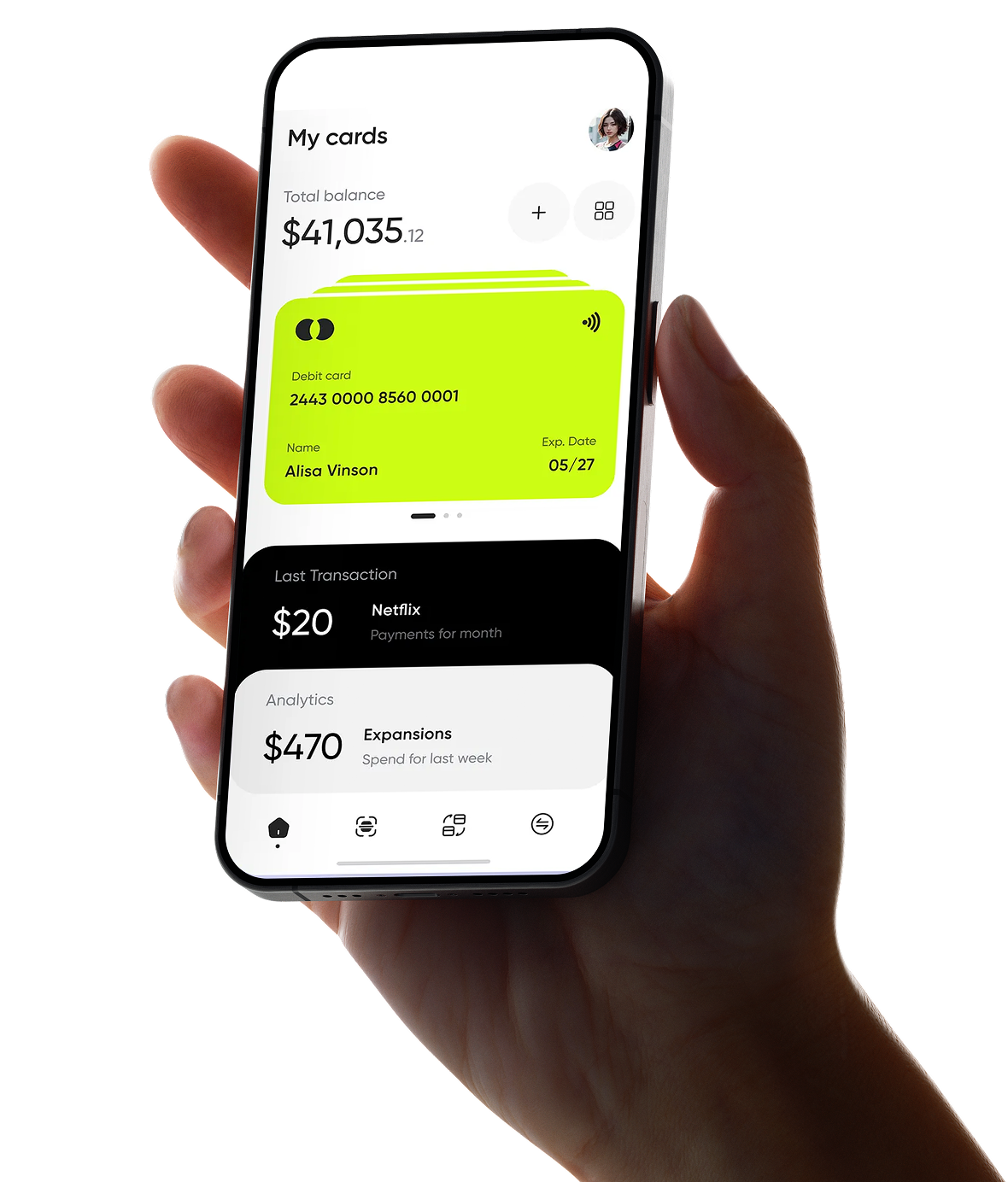 Mobile app features interface